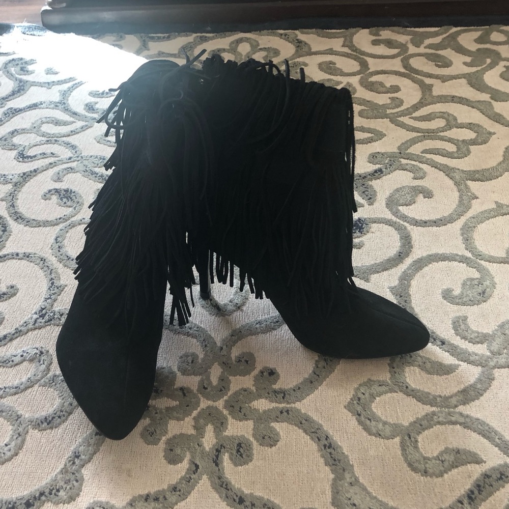 Zara fringe ankle booties